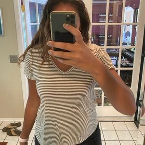 Striped vneck top